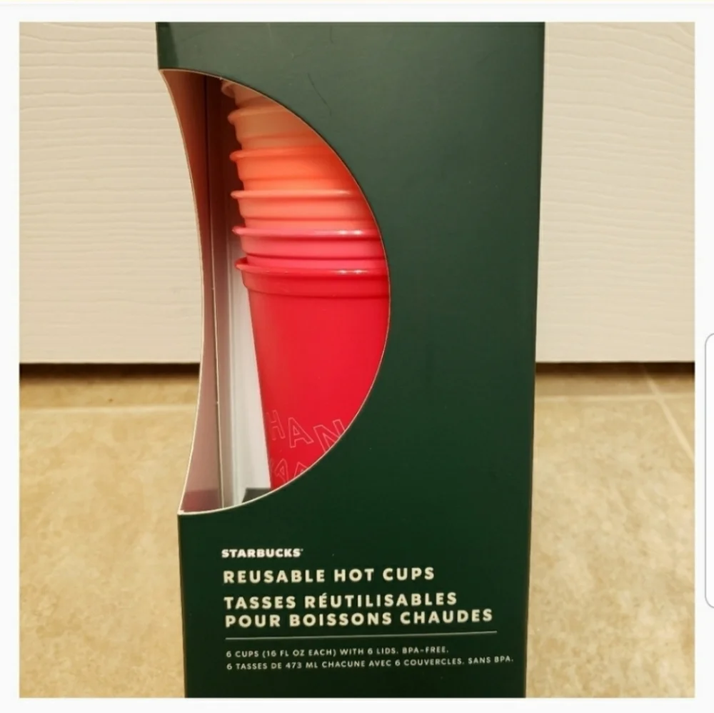 Starbucks 6 Pack Holiday 2019 Hot Cups NEW Christmas Tumbler Red - Picture 4 of 6